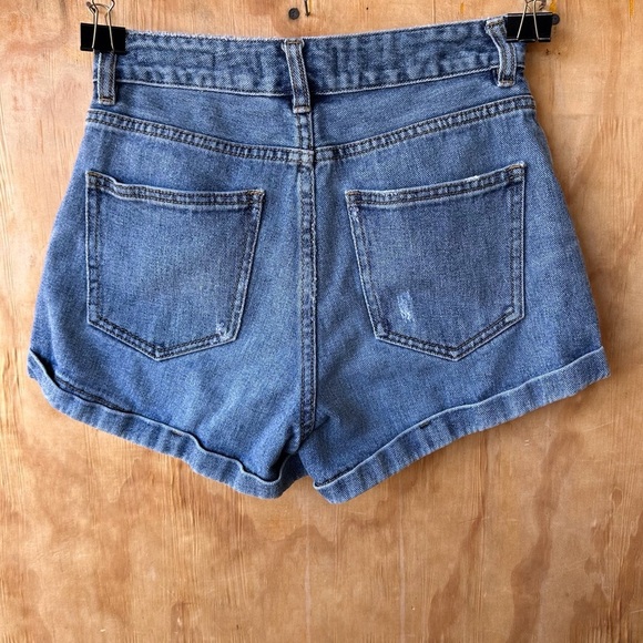 PacSun Mom Jean Short Rigid Denim 100% Cotton High Rise - Picture 3 of 9
